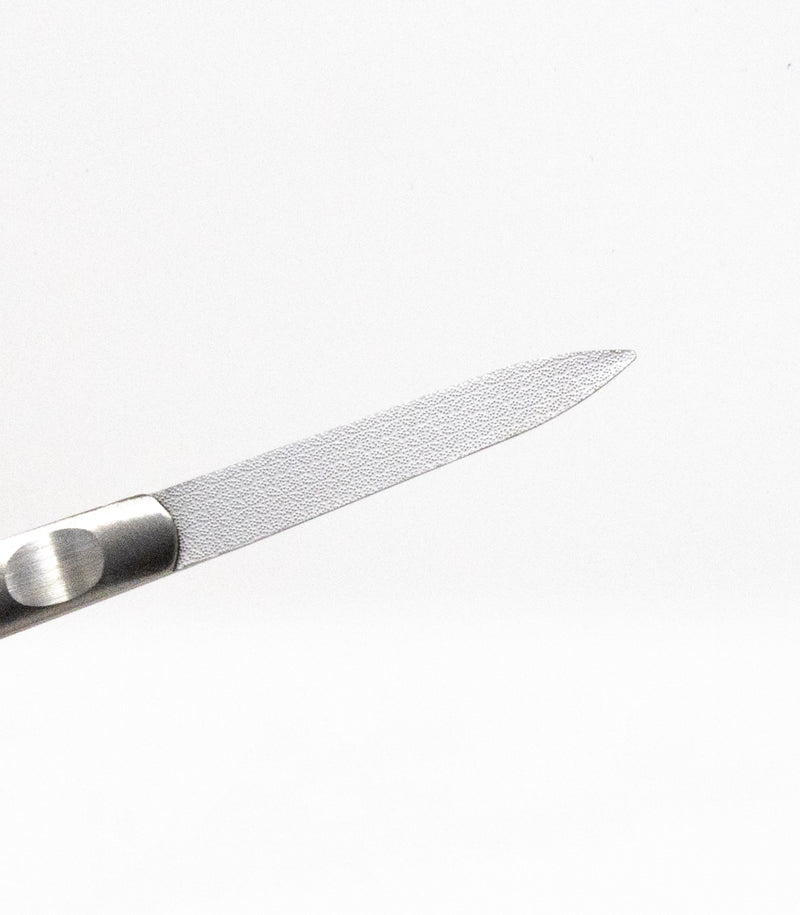 Closeup of stainless steel file
